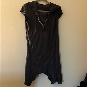 Chic Black High Low Dress with Cowl Neck